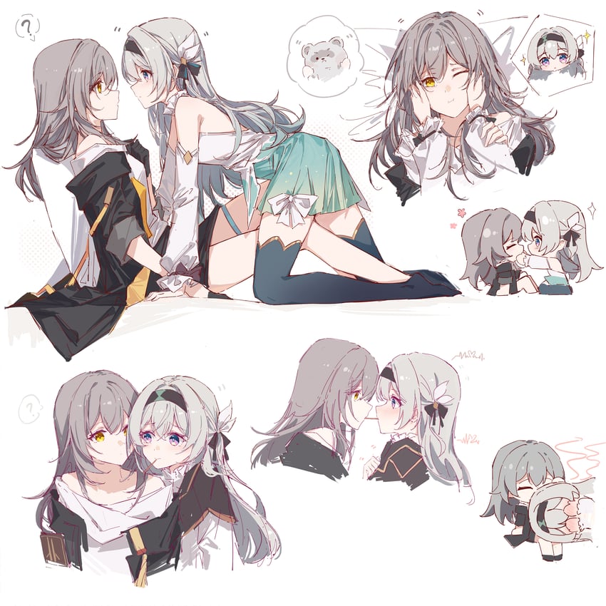 trailblazer, firefly, and stelle (honkai and 1 more) drawn by yajuu