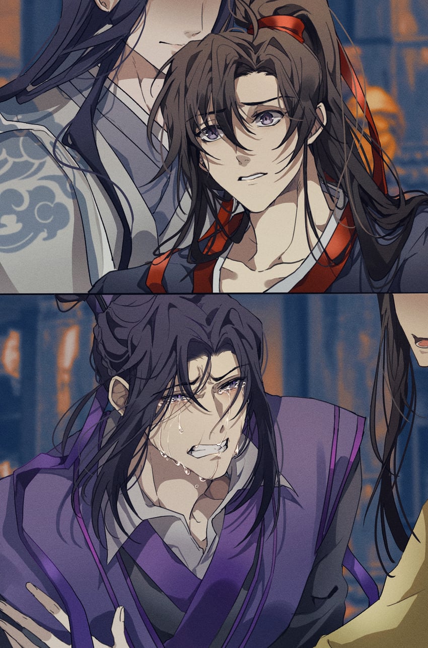 wei wuxian, lan wangji, jiang cheng, and jin ling (modao zushi) drawn by ronpu_cooing