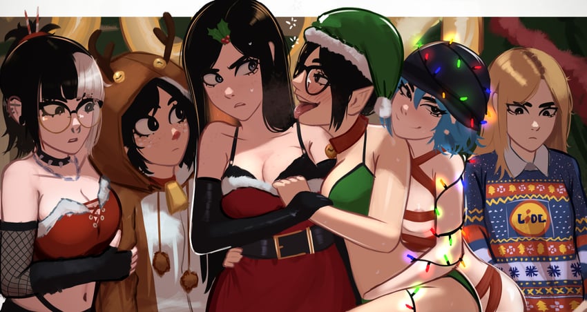 yuna, jessie, mika, rosen, kadence, and 1 more (original) drawn by veyonis