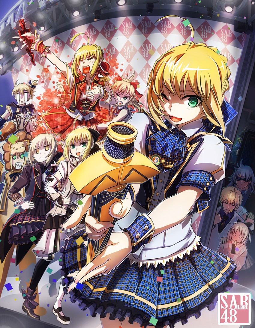 artoria pendragon, saber, nero claudius, okita souji, saber alter, and 7 more (fate and 10 more) drawn by todee
