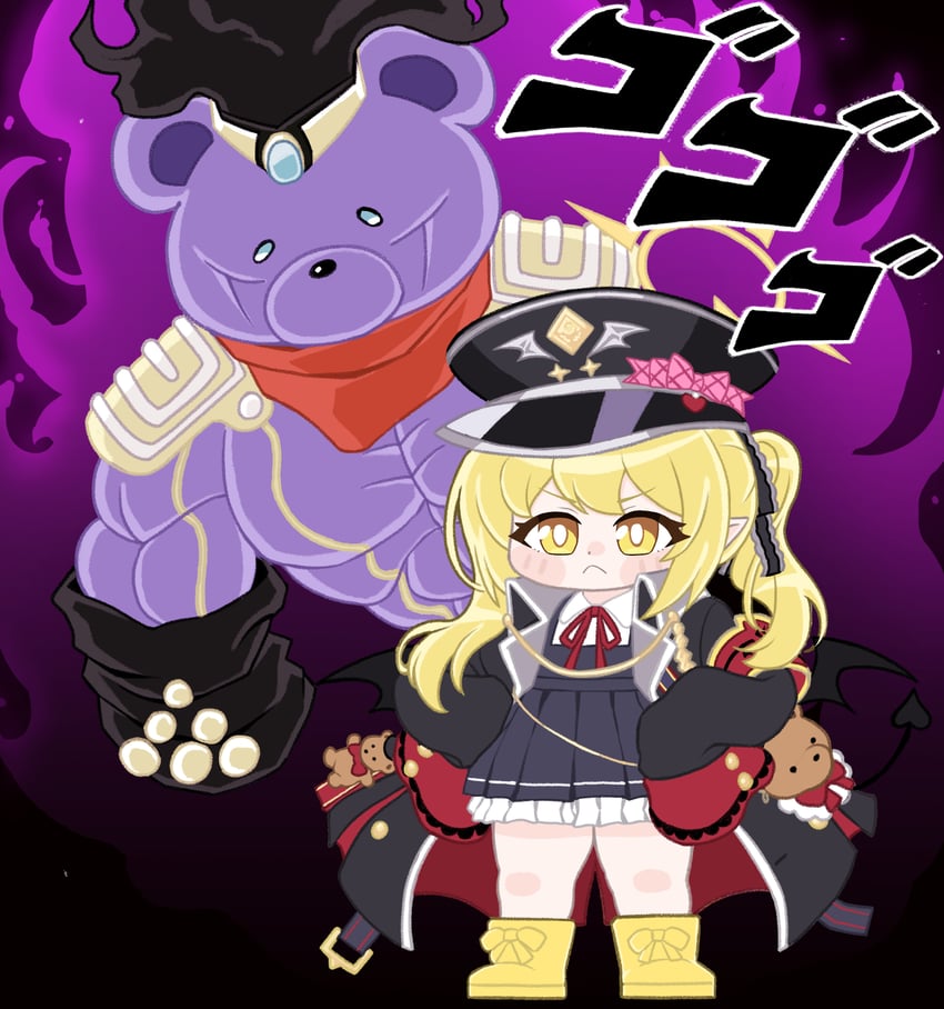 ibuki and star platinum (blue archive and 2 more) drawn by kkuyangitang1