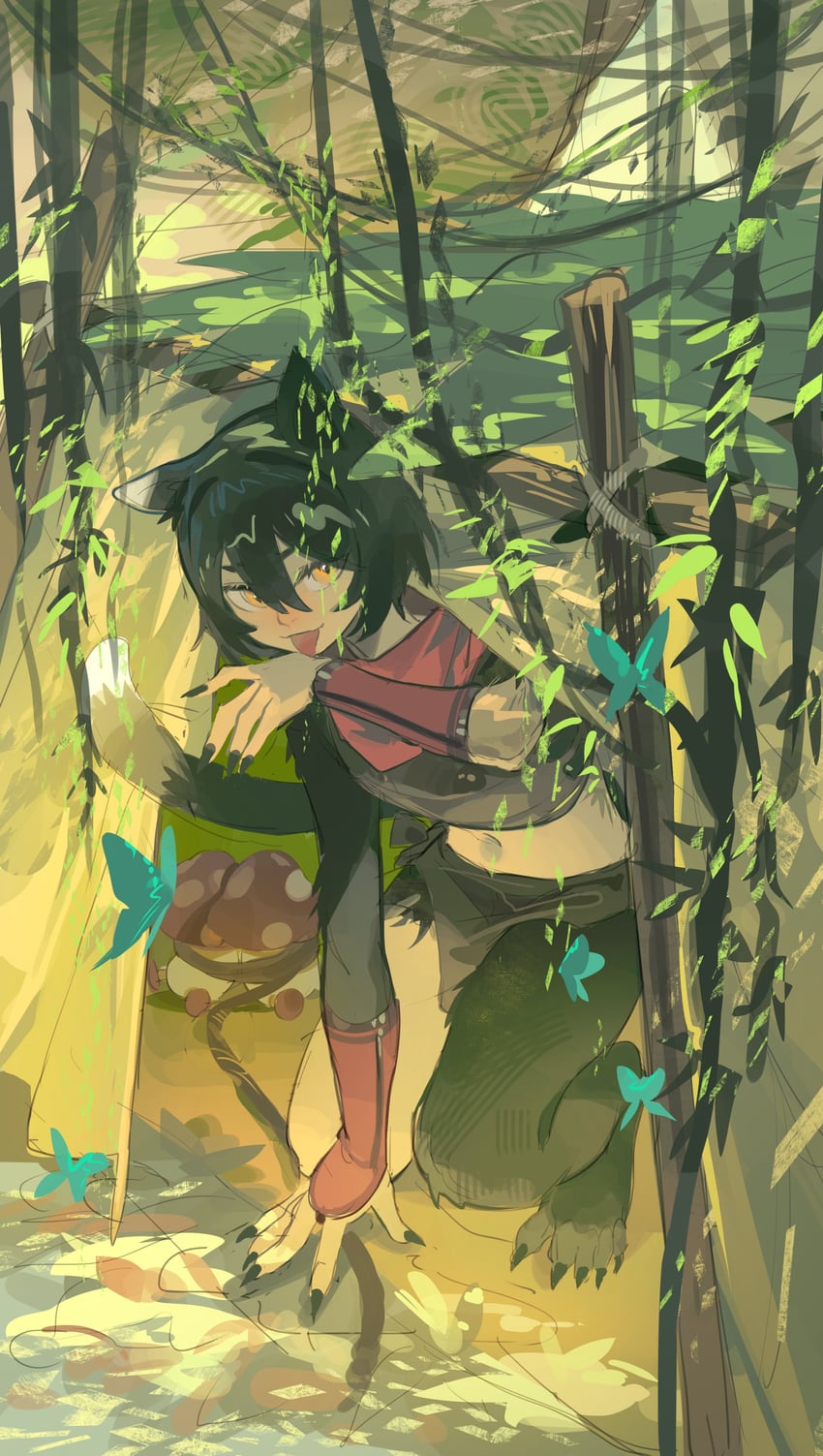 izutsumi and walking mushroom (dungeon meshi) drawn by omurice_(304975636)