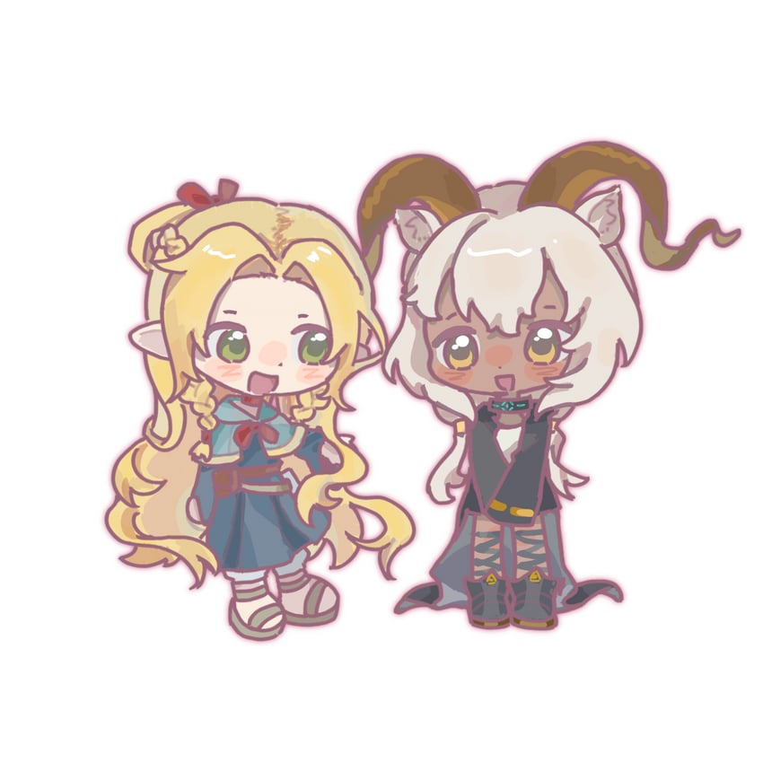 marcille donato and beeswax (arknights and 1 more) drawn by qianwa_shi_biao