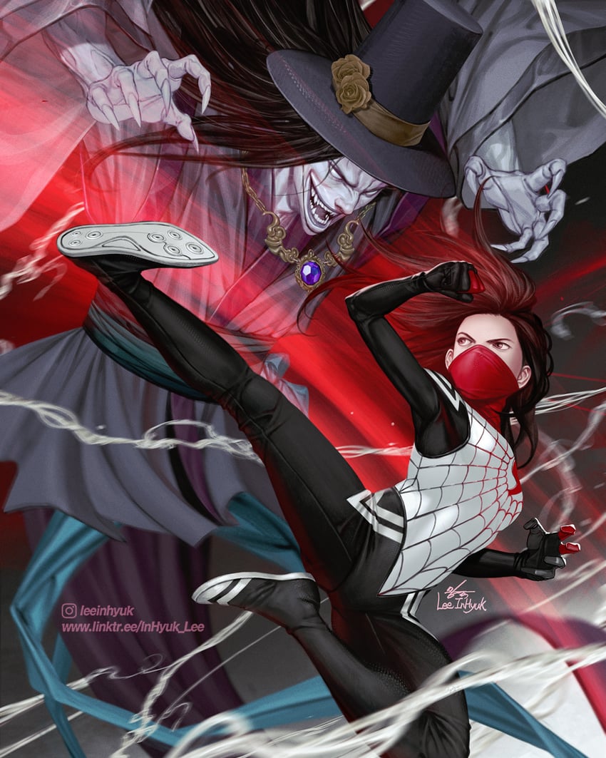 silk and cindy moon (marvel and 1 more) drawn by in-hyuk_lee