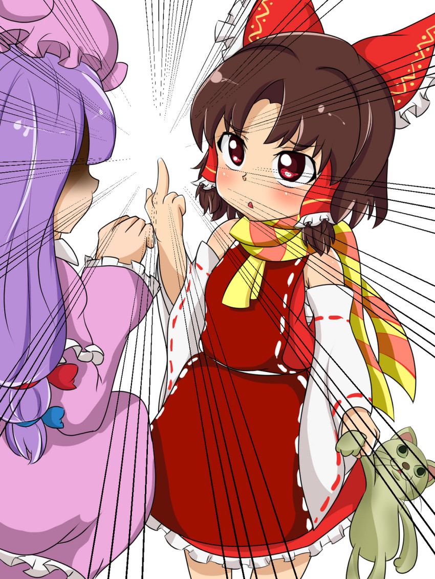 hakurei reimu, patchouli knowledge, benikurage, taisa, and miura cat (touhou and 2 more) drawn by plar0846