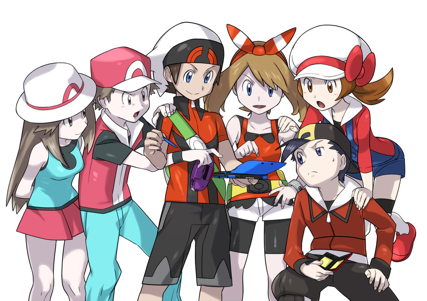 may, red, ethan, leaf, lyra, and 1 more (pokemon and 3 more) drawn by donnpati