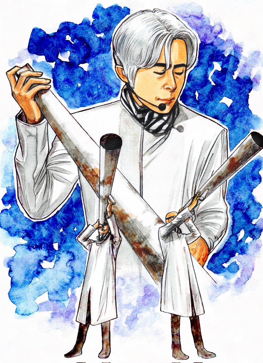 hirasawa susumu and pevo 1go (real life) drawn by fukuyoshi_(smh19910930)