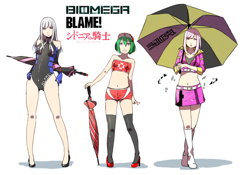 cibo, midorikawa yuhata, and kanoe fuyu (blame! and 2 more) drawn by orihika