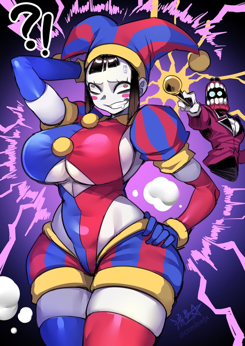 pomni and caine (the amazing digital circus) drawn by ryuusei_(mark_ii)
