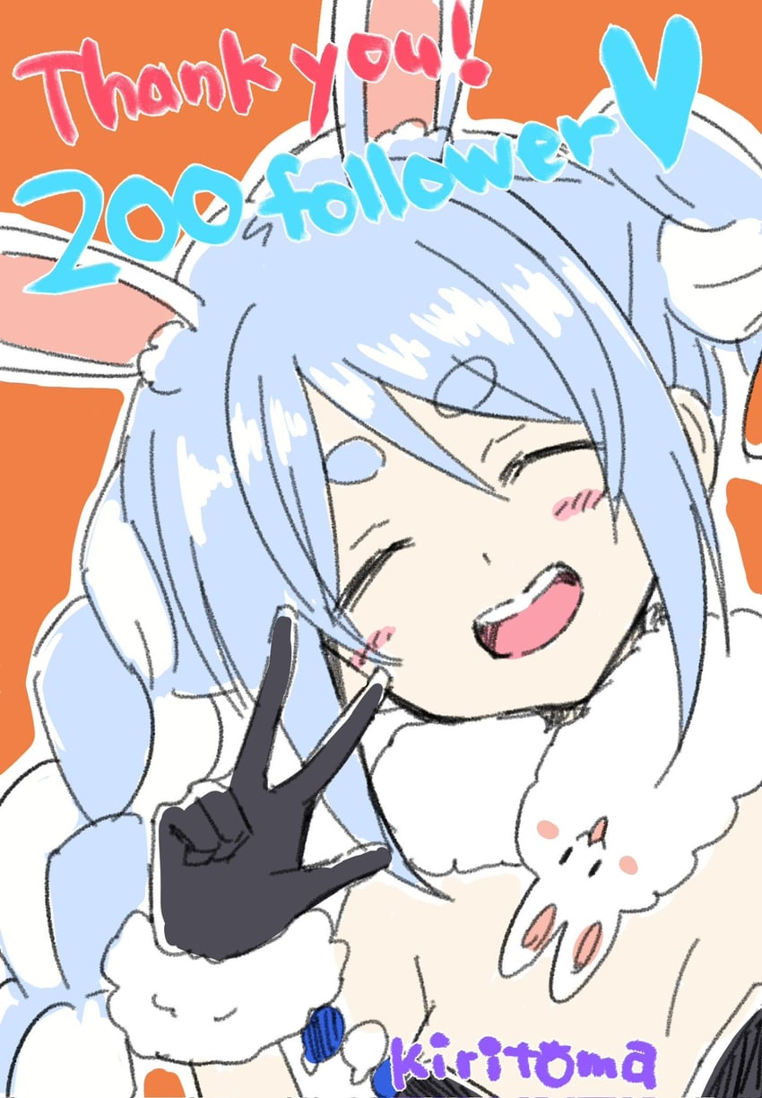 usada pekora and don-chan (hololive) drawn by kiritoma