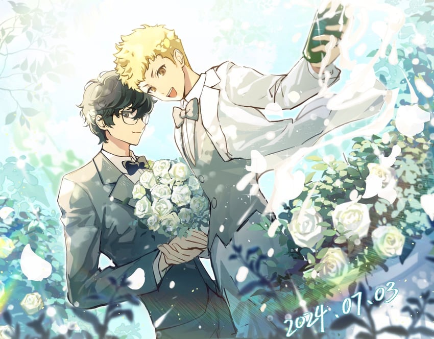 amamiya ren and sakamoto ryuuji (persona and 1 more) drawn by mu6051718