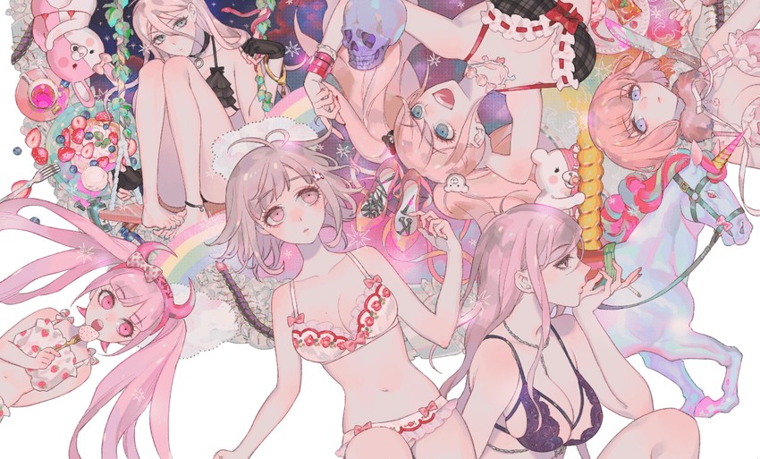 nanami chiaki, enoshima junko, iruma miu, monomi, utsugi kotoko, and 3 more (danganronpa and 5 more) drawn by sara_(kurome1127)
