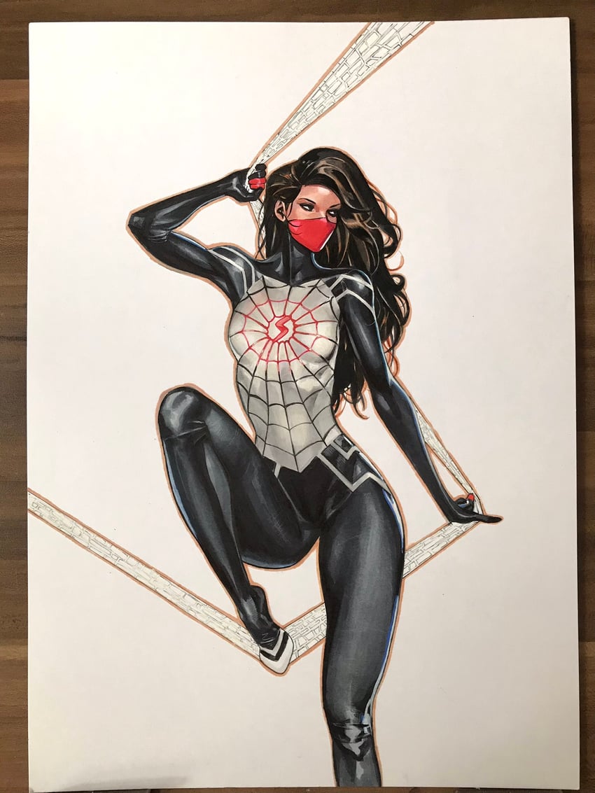 silk and cindy moon (marvel and 1 more) drawn by artofcelor