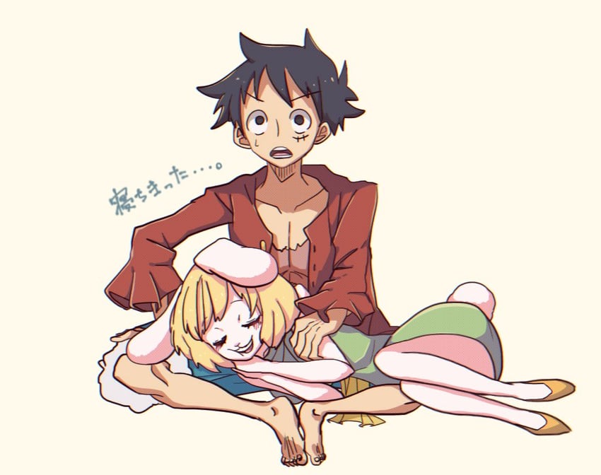 monkey d. luffy and carrot (one piece) drawn by telushake_opnk