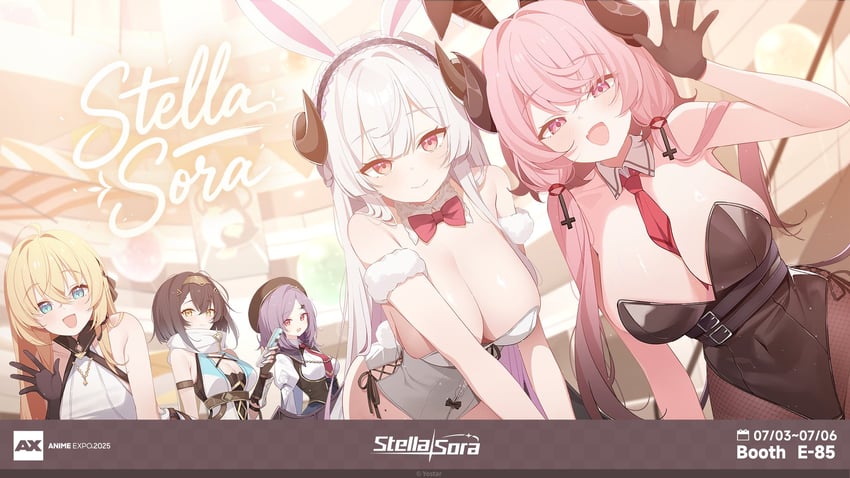 amber, noya, iris, bernina, and virigia (stella sora and 1 more) drawn by deyui