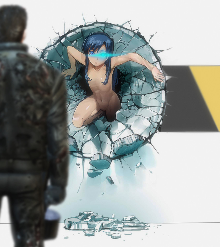 kisaragi chihaya, t-800, and arnold schwarzenegger (idolmaster and 3 more) drawn by kousaku