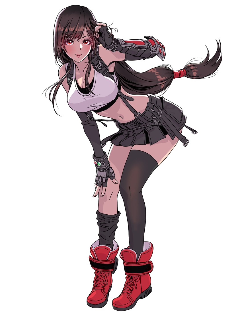 tifa lockhart (final fantasy and 2 more) drawn by yamashita_shun'ya
