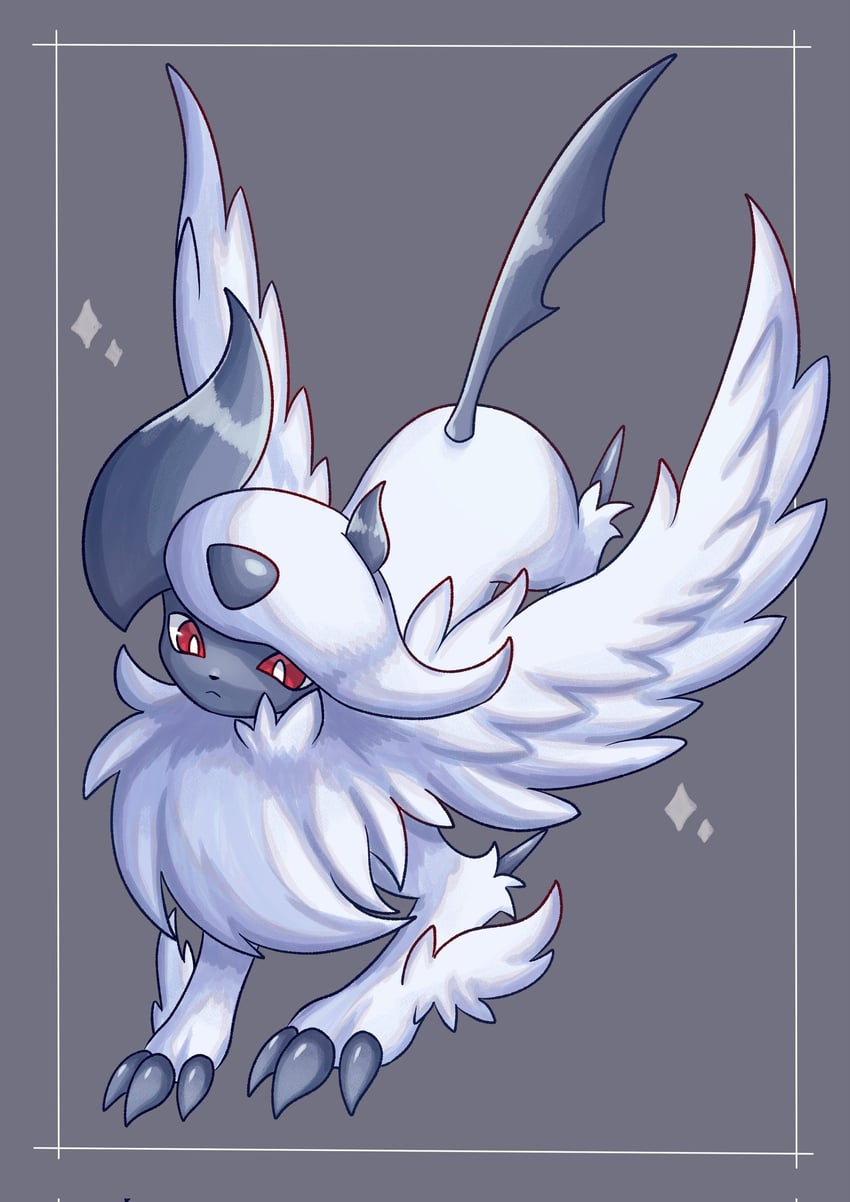 absol and mega absol (pokemon) drawn by soruva_359