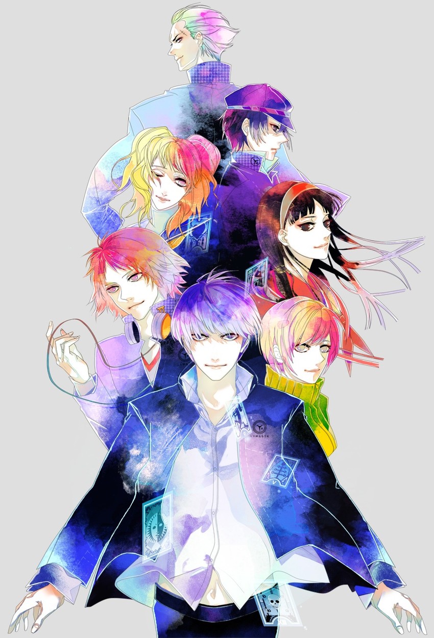 narukami yu, shirogane naoto, satonaka chie, kujikawa rise, amagi yukiko, and 2 more (persona and 1 more) drawn by mtomxmtom