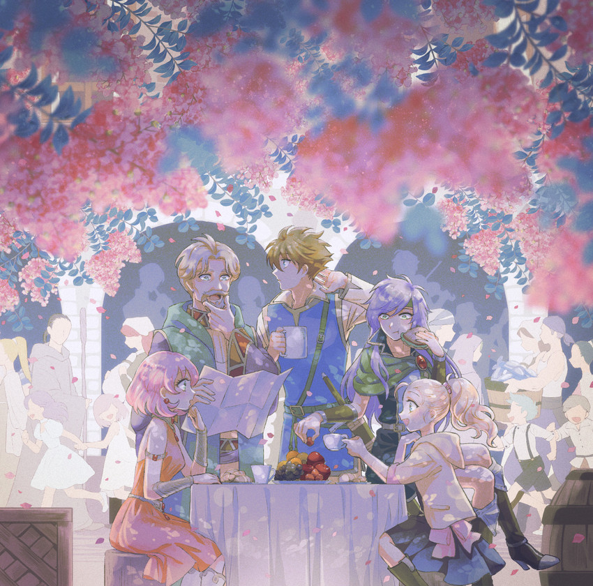 lenna charlotte tycoon, faris scherwiz, bartz klauser, krile mayer baldesion, and galuf halm baldesion (final fantasy and 1 more) drawn by takatora