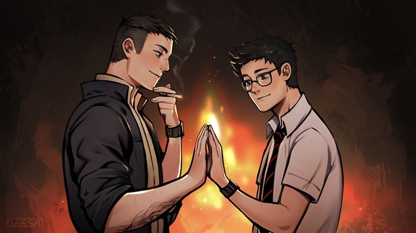 david king and dwight fairfield (dead by daylight) drawn by dessa_nya