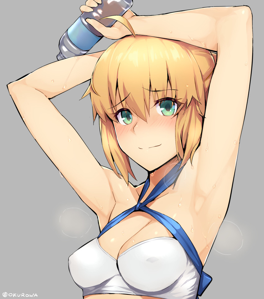 artoria pendragon (fate and 2 more) drawn by kurowa