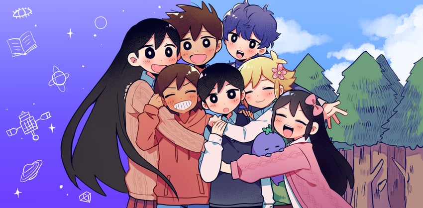 sunny, basil, aubrey, kel, mari, and 3 more (omori) drawn by yuusuke-kun