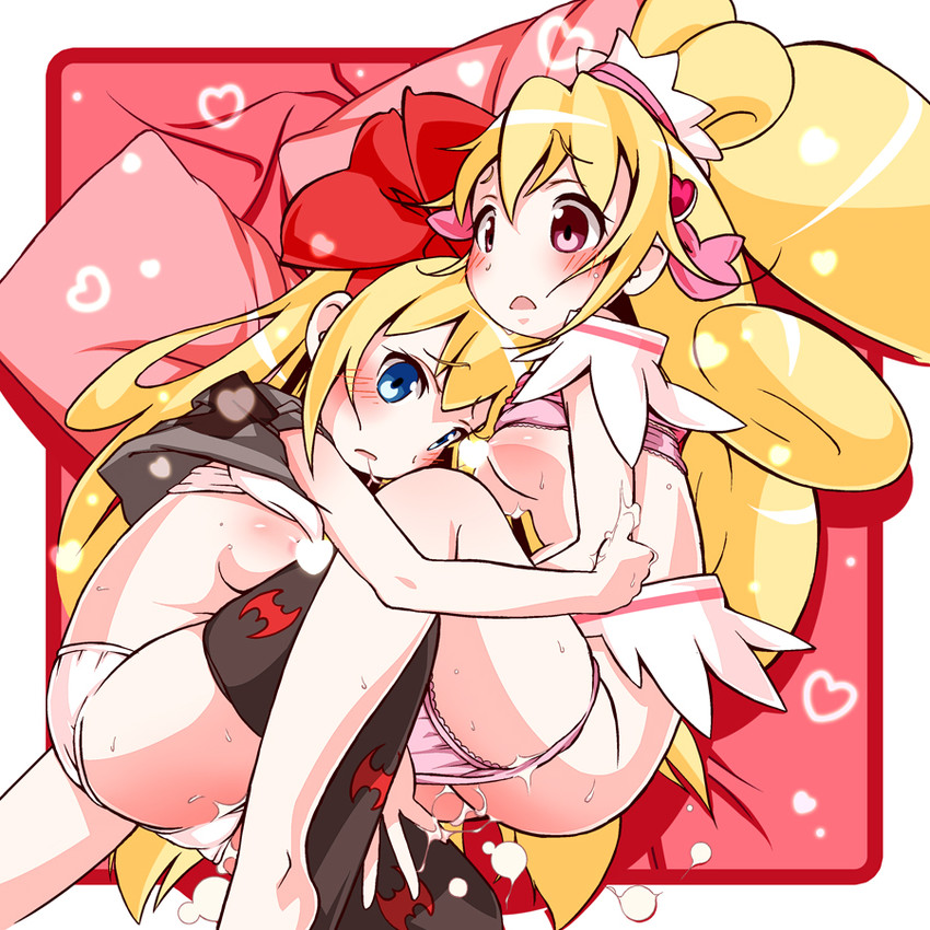 aida mana, cure heart, and regina (precure and 1 more) drawn by ao_yasai