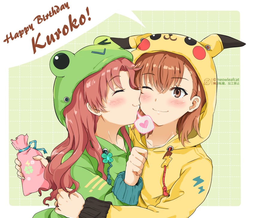 pikachu, misaka mikoto, shirai kuroko, and gekota (pokemon and 2 more) drawn by ha_neko