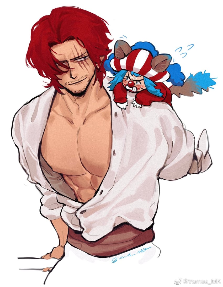 shanks and buggy the clown (one piece) drawn by vamos_mk
