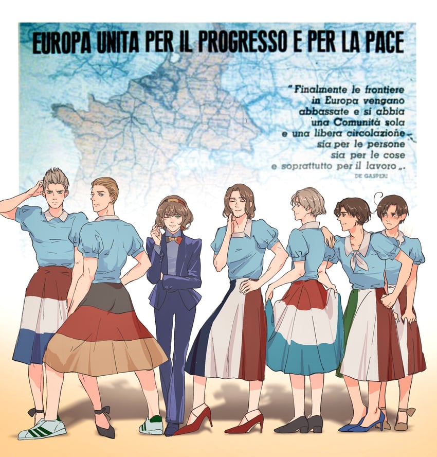 france, northern italy, germany, southern italy, belgium, and 2 more (axis powers hetalia) drawn by oplusplusplus