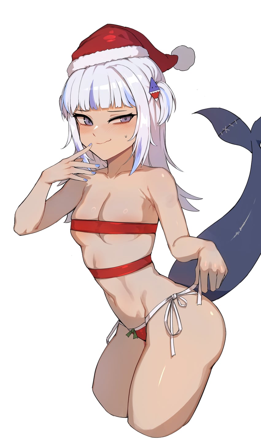 gawr gura (hololive and 1 more) drawn by iver_(reviolet)