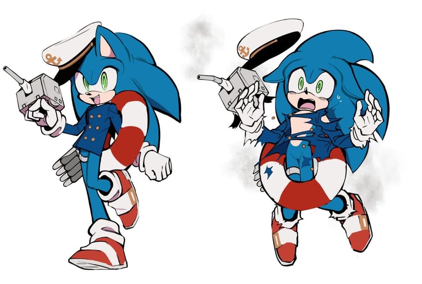 sonic the hedgehog (kantai collection and 2 more) drawn by ya_gao