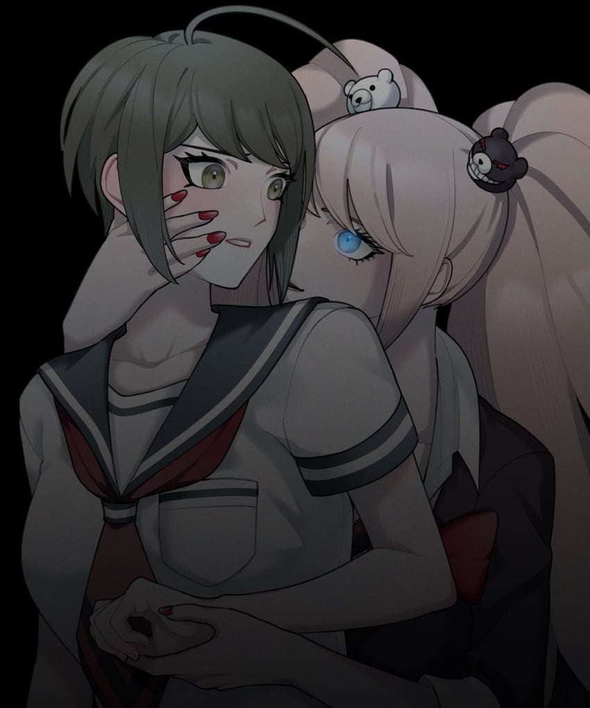 enoshima junko and naegi komaru (danganronpa and 1 more) drawn by ling_yun_(amadare0803)