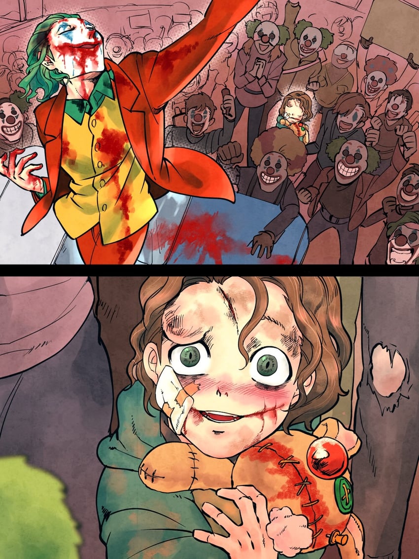 joker and arthur fleck (dc comics and 3 more) drawn by echiki_y