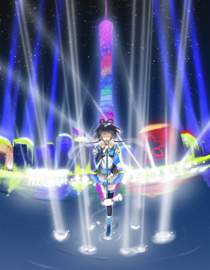 luo tianyi and luo tianyi v3 (vocaloid and 1 more) drawn by kyaro_(kyaro54)