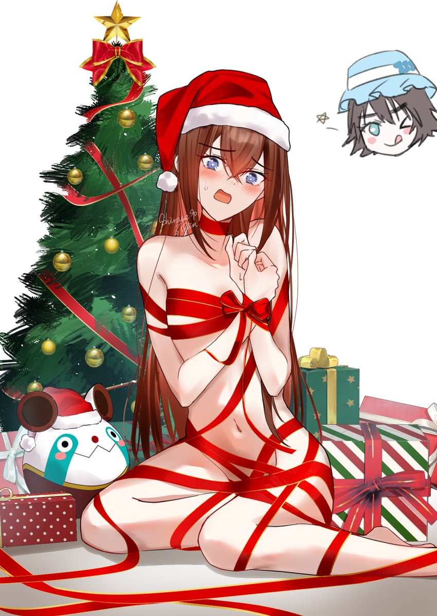 makise kurisu, shiina mayuri, and upa (steins;gate) drawn by shirase_rin