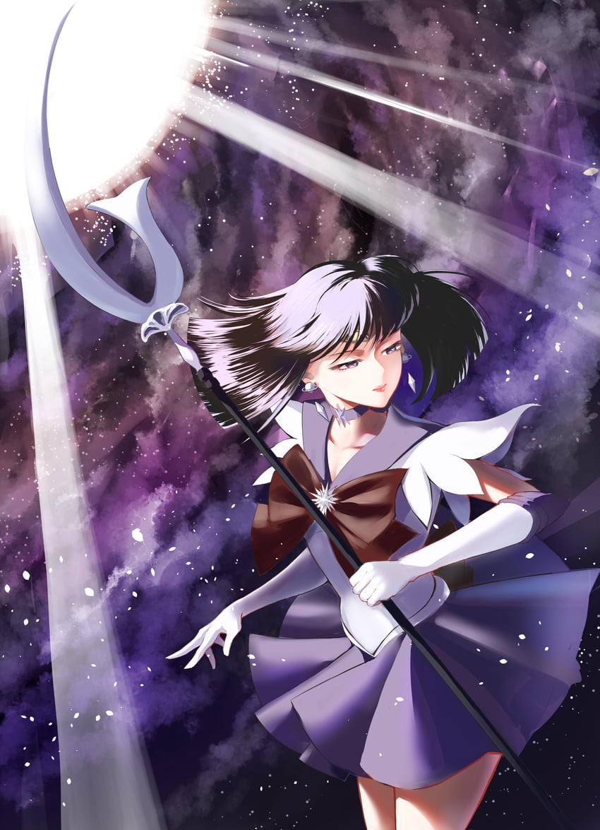 tomoe hotaru and sailor saturn (bishoujo senshi sailor moon) drawn by mismick