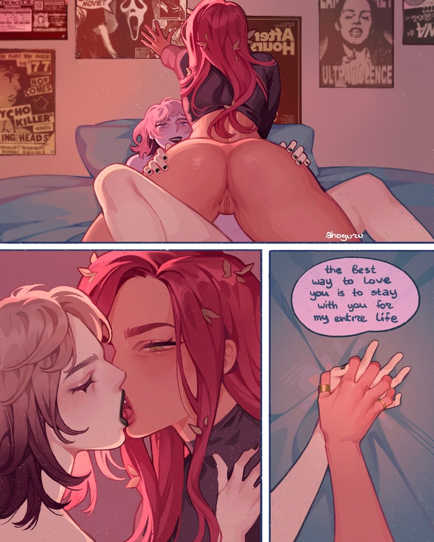 harley quinn and poison ivy (dc comics and 2 more) drawn by ahageao49