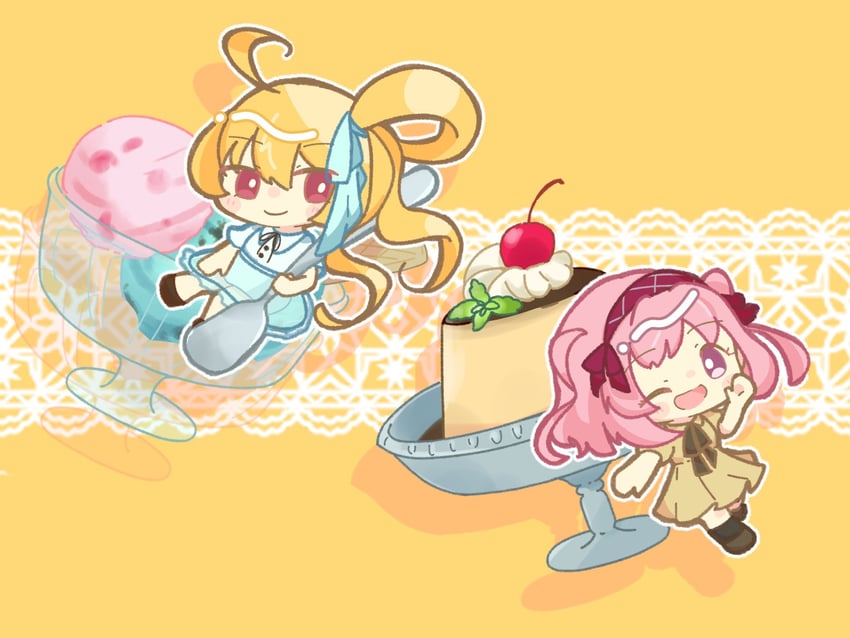 makino ikumi and midori ryo (mahou shoujo madoka magica and 1 more) drawn by posuka_(_posuco_)