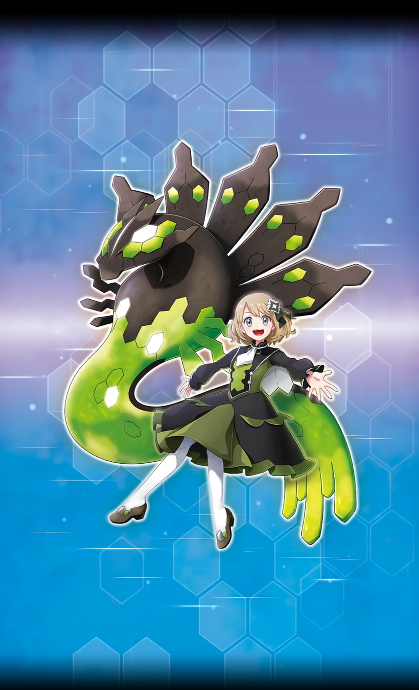 serena and zygarde (pokemon and 1 more) drawn by kirisaki_(gin16k)