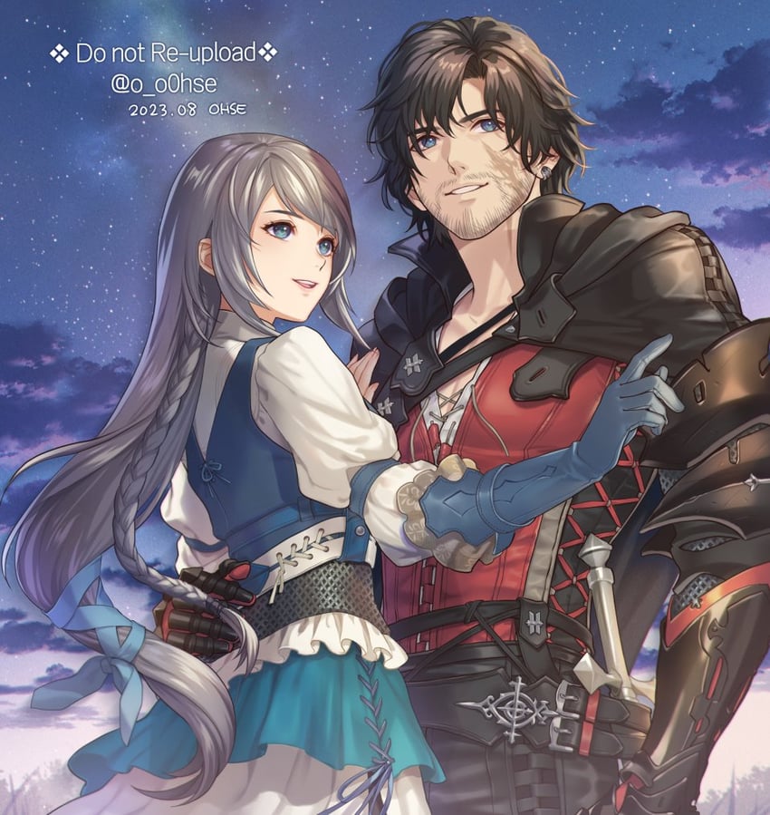 clive rosfield and jill warrick (final fantasy and 1 more) drawn by ohse