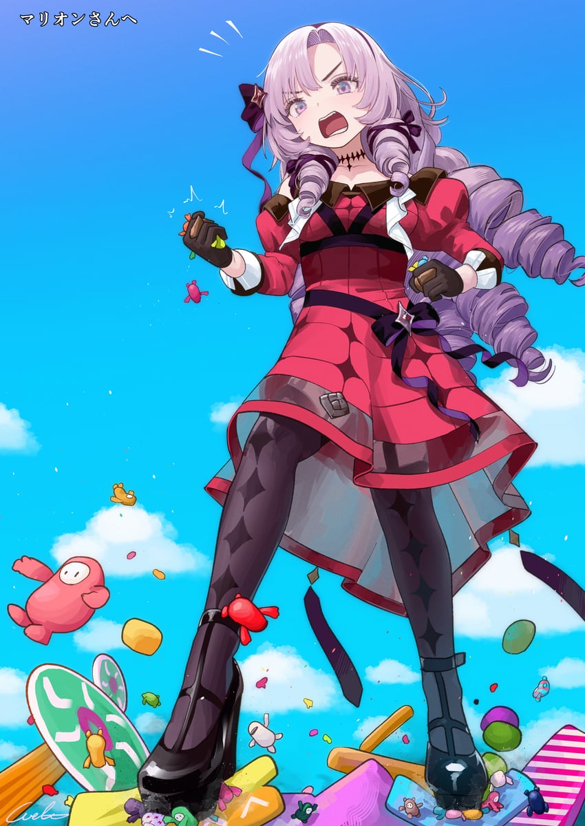 hyakumantenbara salome and fall guy (nijisanji and 1 more) drawn by welt_(kinsei_koutenkyoku)