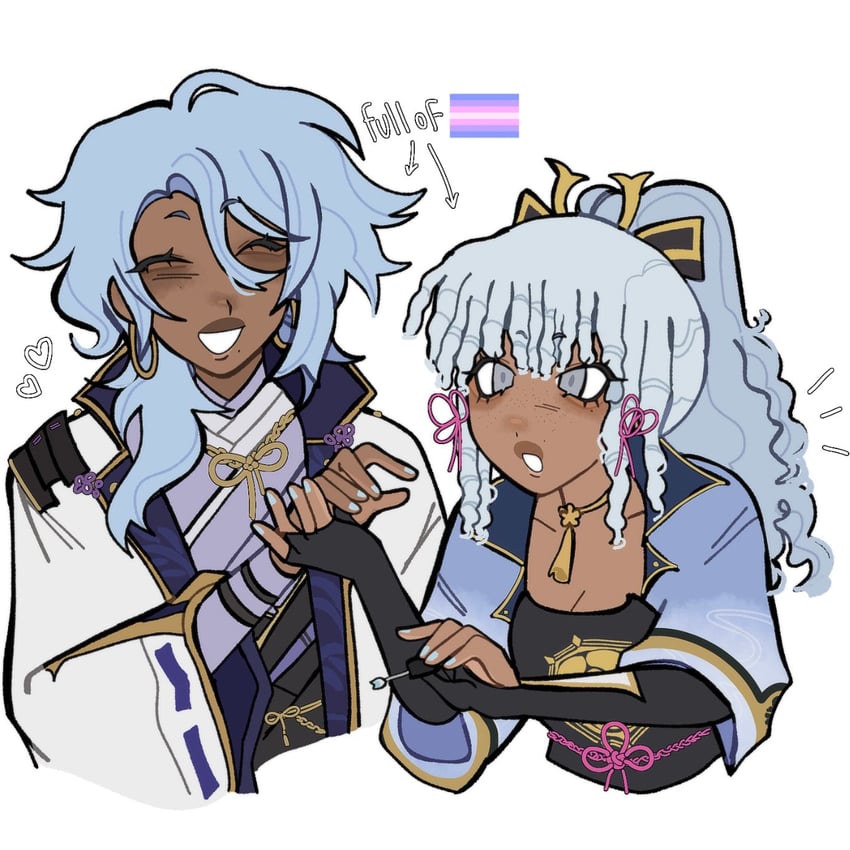 kamisato ayaka and kamisato ayato (genshin impact) drawn by heaven_(blkventi)