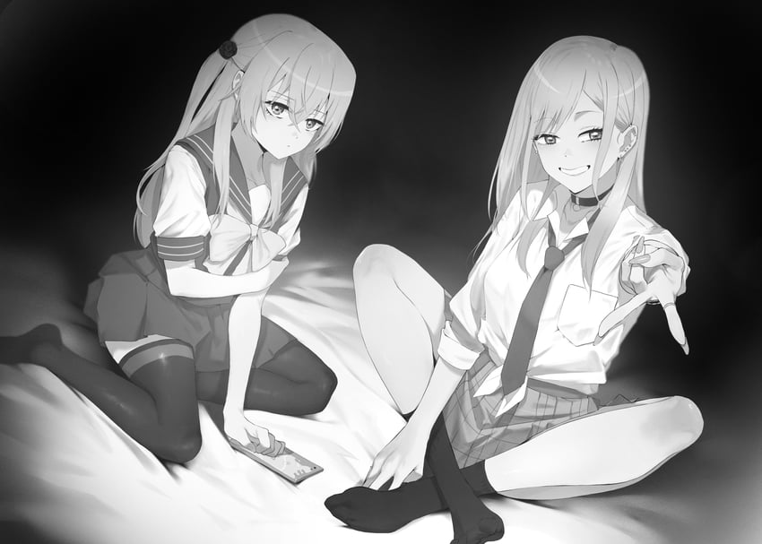 kitagawa marin and inui sajuna (sono bisque doll wa koi wo suru) drawn by cala_t_maki_72