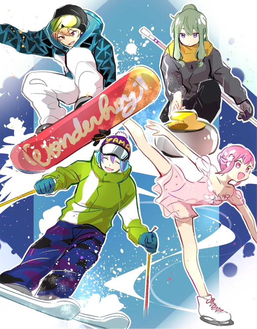 ootori emu, tenma tsukasa, kusanagi nene, and kamishiro rui (project sekai) drawn by momomo_(m0_3)