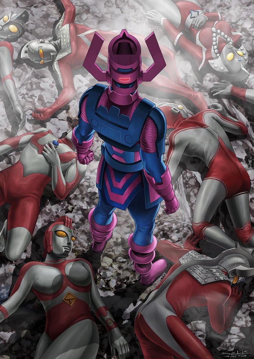 ultraman, ultraseven, ultraman tarou, ultraman jack, ultraman ace, and 3 more (marvel and 8 more) drawn by davidchin62