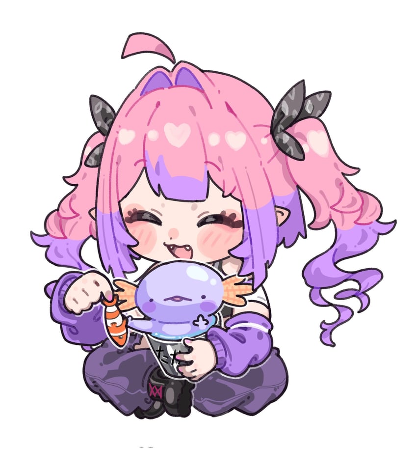 kikirara vivi and axolotl (hololive and 2 more) drawn by fugota6509