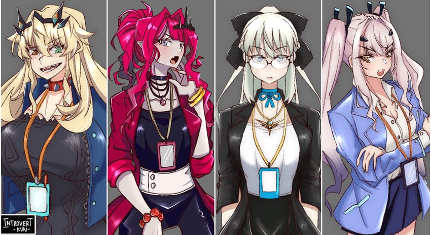 baobhan sith, morgan le fay, melusine, and barghest (fate and 1 more) drawn by introvert-kun