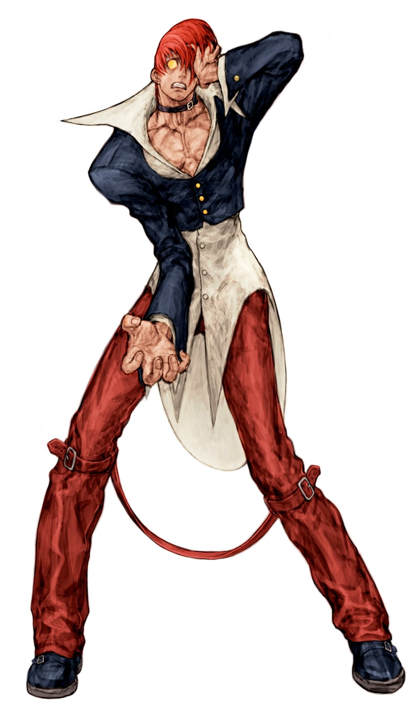 yagami iori and orochi iori (the king of fighters and 1 more) drawn by nishimura_kinu